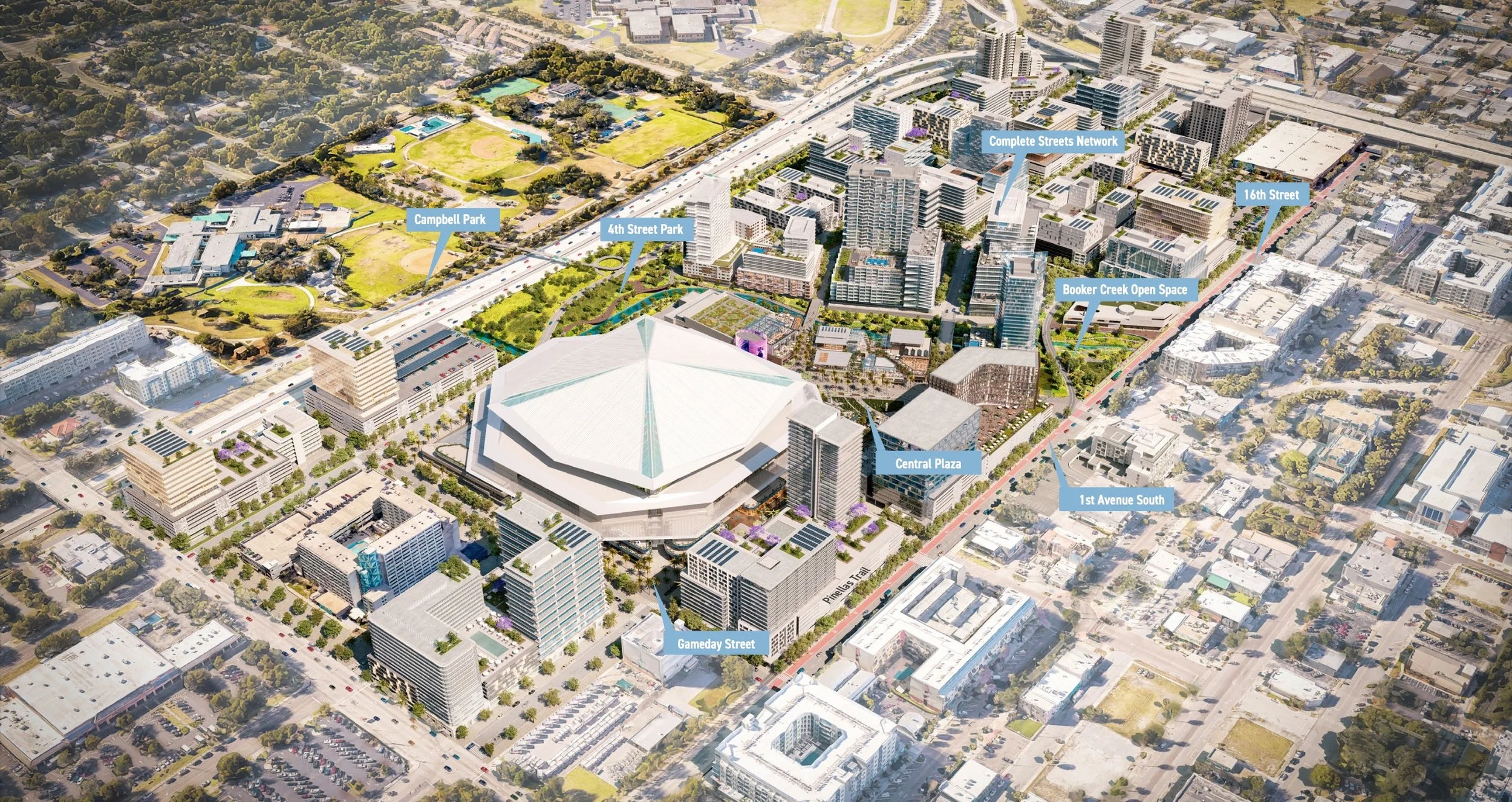 Rays and Hines release new renderings of Gas Plant District